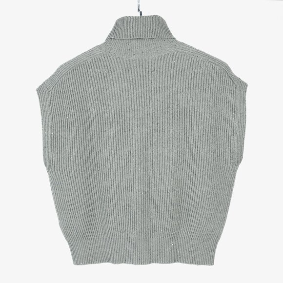 Brunello Cucinelli Grey Cashmere-Blend Sequin Turtleneck Sweater - Picture 3 of 12